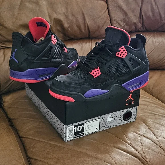 Men's Nike Air Jordan 4 Retro NRG Raptors OVU Drake Size 10.5 (EXCELLENT SHAPE) - Picture 4 of 14